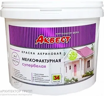 Аквест (Akvest) А-34 МАСТЕР Краска мелкофактурная супербелая акриловая (18 кг)