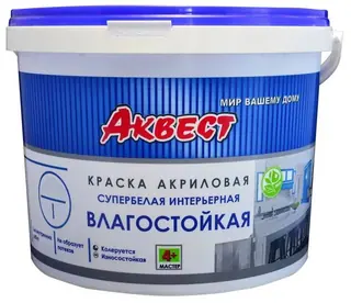 Аквест (Akvest) А-4+ МАСТЕР Краска акриловая супербелая для стен и потолков (14 кг)
