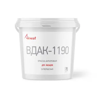 Аквест-ВДАК-1190 эконом Краска акриловая супербелая для фасадов (45 кг)