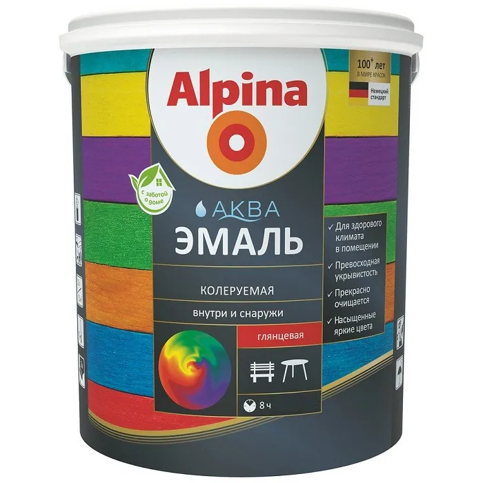 Alpina Aqua / Альпина Аква эмаль на водной основе универсальная 9,4 л