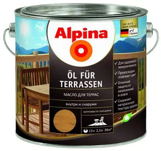 Alpina Öl für Terrassen / Альпина масло для террас водорастворимое 2,5 л