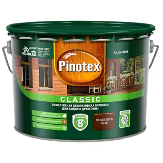 Антисептик Pinotex Classic декоративный для дерева орех 9 л