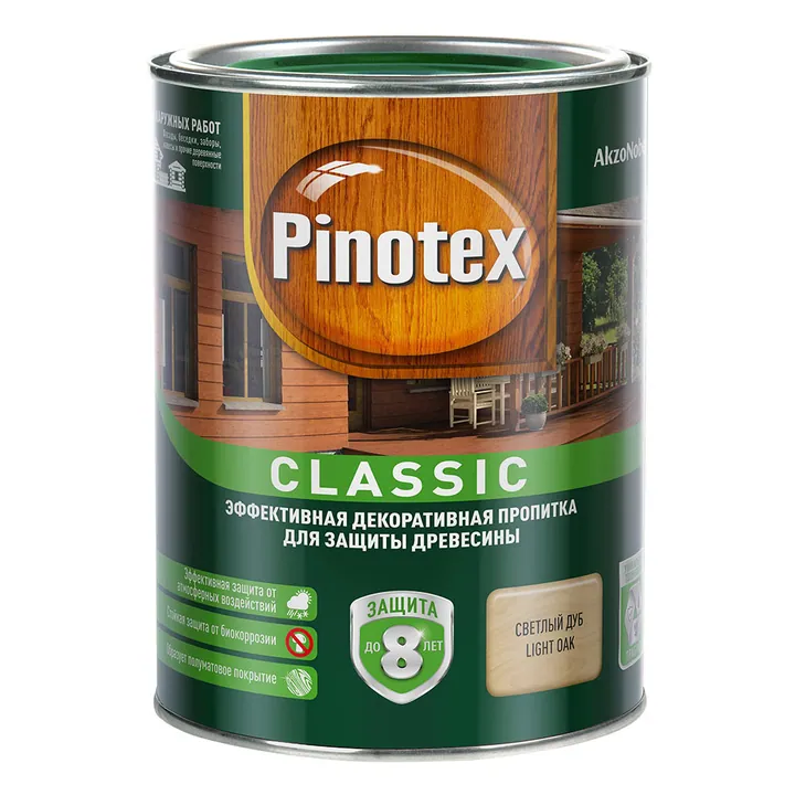 Антисептик Pinotex Classic декоративный для дерева светлый дуб 1 л
