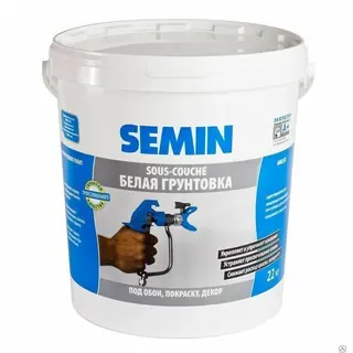Белый грунт под обои, покраску, декоративную отделку SOUS-COUCHE / СУ-КУШ 8кг Semin