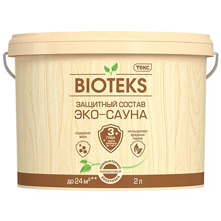 Bioteks / Биотекс защитный состав эко сауна с воском 2 л