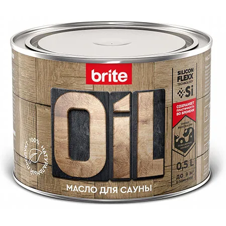 BRITE FLEXX / Брайт Флекс масло для саун натуральное, термостойкое 0,5 л
