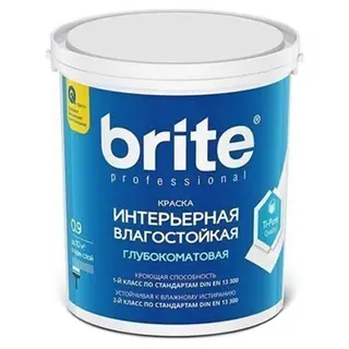 Brite Professional Ti Pure Quality / Брайт моющаяся влагостойкая краска для стен и потолков 0,9 л