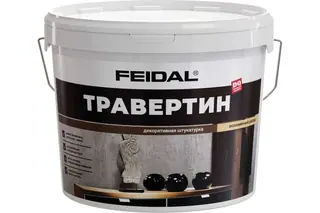 Декоративная штукатурка для стен Feidal Травертин, 16 кг, белый