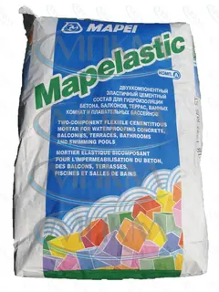 Эластичная двухкомпонентная цементная гидроизоляция Mapelastic