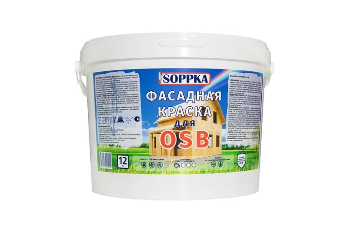 Фасадная краска для OSB SOPPKA 12 кг СОП-Фасад-Крас12