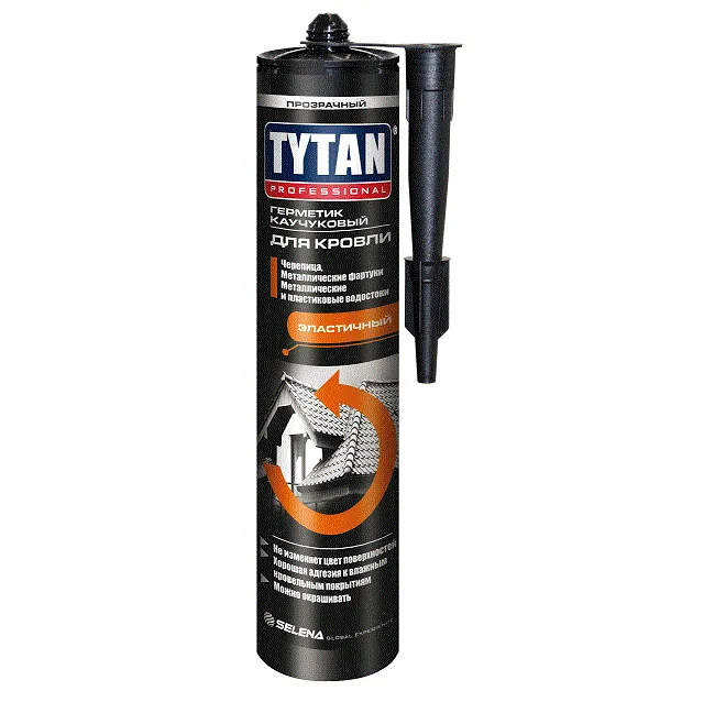 Герметик кровельный каучуковый, прозрачный, "TYTAN Professional", 310 мл / 91455