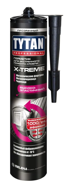Герметик кровельный прозрачный X-treme "TYTAN Professional" для экстренного ремонта кровли / 91776