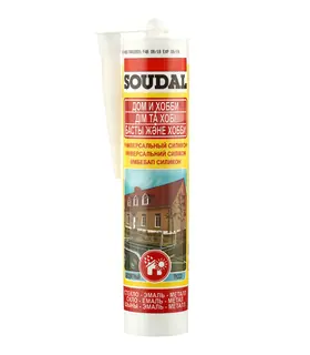 Герметик силиконовый коричневый 280 мл. универсальный "SOUDAL"