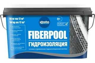 Гидроизоляционная мастика Kesto Fiberpool 14 кг 81087