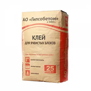 (Гипсобетон) Клей для ячеистых блоков, мешок 25 кг