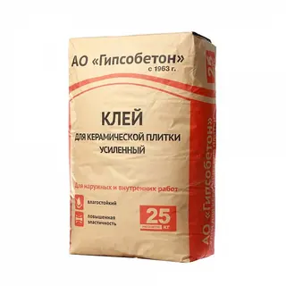 (Гипсобетон) Клей усиленный для керамической плитки, мешок 25 кг