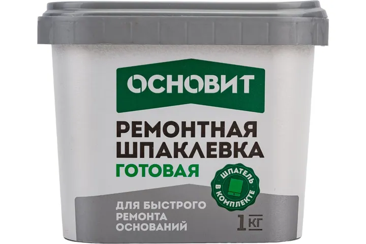 Готовая армированная шпаклевка для ремонтных работ Основит ЭЛИСИЛК РА39 H 1 кг 87128