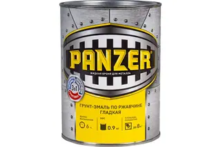 Грунт - эмаль PANZER по ржавчине 3 в 1 гладкая, зеленая, 0.9 кг 219844