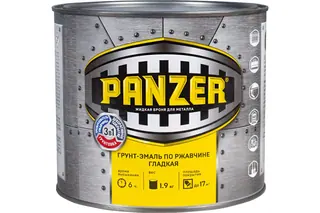 Грунт - эмаль PANZER по ржавчине 3 в 1 гладкая, желтая, 1.9 кг 219842