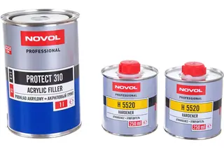Грунт Novol PROTECT 310 HS 2К акрил. банка 1л с отвердителем 0.2л черный X6121534