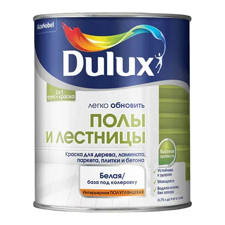 Износостойкая краска на водной основе полуглянцевая Dulux | Дюлакс Легко обновить Полы и Лестницы 0,75 л