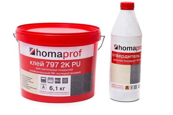 Клей Homakoll 797 PU 2К, 6.09+0.91 кг, 450-1200 г/м2, 7 кг