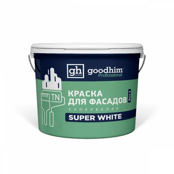Краска акриловая для фасада супербелая GOODHIM TN (40 кг)