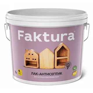 Лак-антисептик FAKTURA беленый дуб, ведро 9 л
