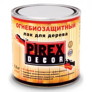 Лак огнезащитный для дерева Pirex Decor полуматовый, 2 группа, 10 кг