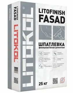 Litokol Litofinish Fasad / Литокол Литофиниш шпатлевка для наружных и внутренних работ 25 кг