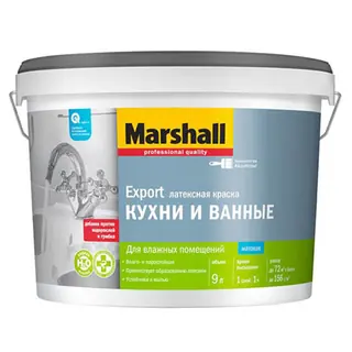Marshall / Маршал для кухни и ванной влагостойкая краска для влажных помещений 9 л
