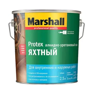 Marshall Protex Yat / Маршал Протекс яхтный лак водостойкий полуматовый 2,5 л