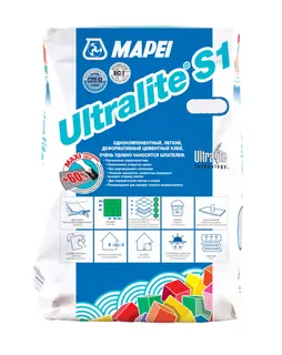 Облегченный клей на цементной основе Ultralite S1 белый