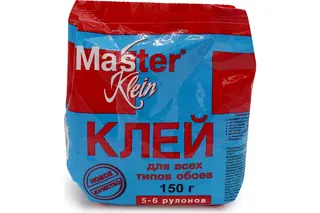 Обойный клей для всех типов обоев Master Klein 150гр мягк.пачка 11603363