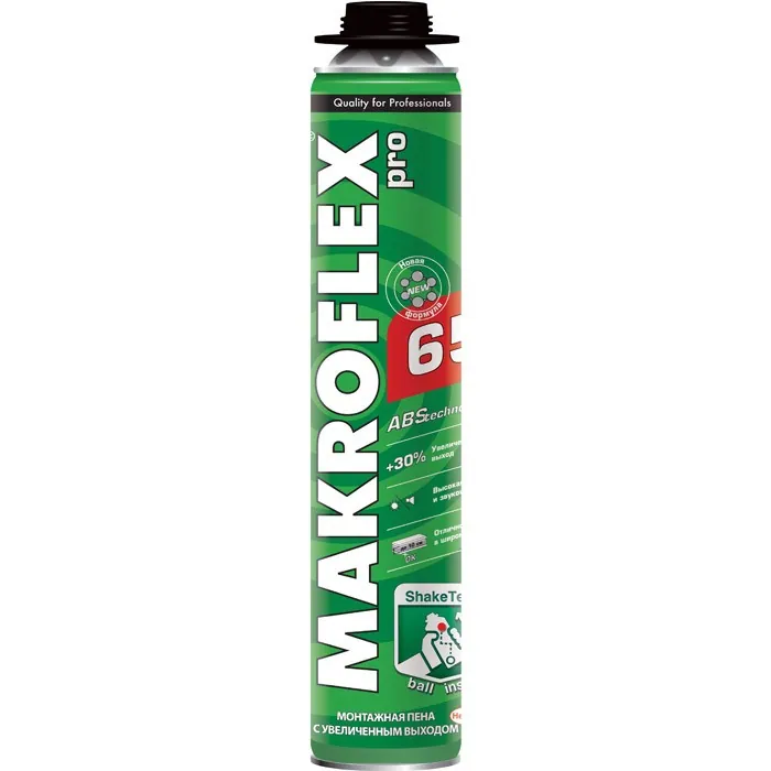 Пена монтажная профессиональная /летняя/ 850 мл. "МAKROFLEX PRO 65"