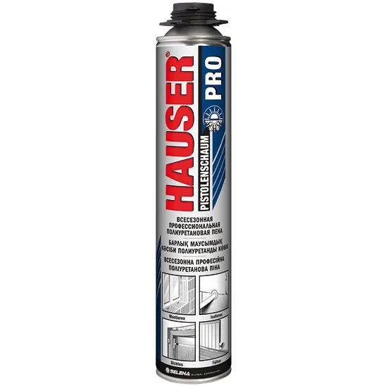 Пена монтажная профессиональная /всесезонная/ 750 мл. "HAUSER PRO" / 03662