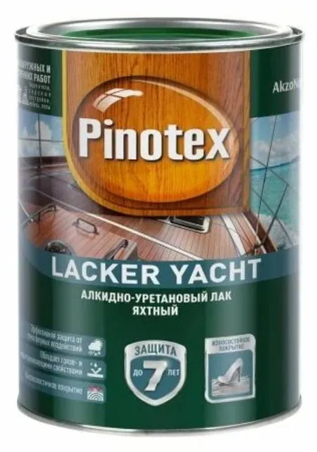 Pinotex Lacker Yacht / Пинотекс алкидно-уретановый яхтный лак глянцевый 1 л
