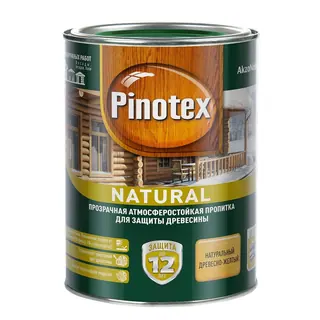 Pinotex Natural / Пинотекс Натурал прозрачная пропитка для древесины защита до 12 лет 1 л