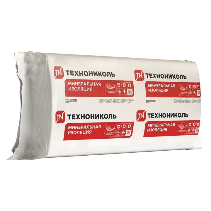 Плита минераловатная ТЕХНОНИКОЛЬ 33 PN Фасад ПРОФ, 1200x600x130 мм, 5,76 м2