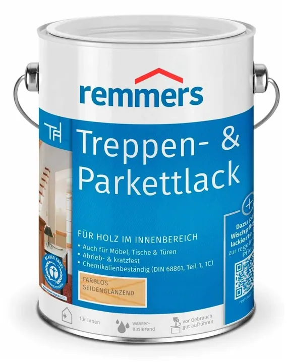 Remmers Treppen Parkettlack / Реммерс паркетный лак на водной основе шелковисто матовый 0,75 л