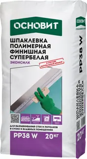 Шпаклевка полимерная Основит Эконсилк РР38 W белый 20кг