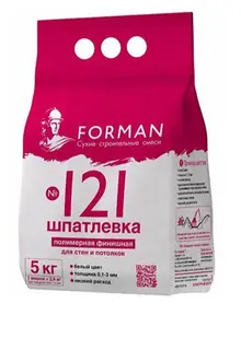 Шпатлевка полимерная финишная Форман 121 - 5 кг, мешок