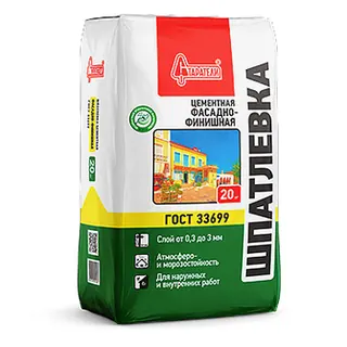 ШПАТЛЕВКА (ШПАКЛЕВКА) ЦЕМЕНТНАЯ "ФАСАДНО-ФИНИШНАЯ" (20 кг)