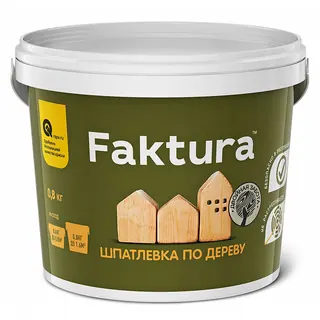 Шпатлевка (шпаклевка) FAKTURA по дереву белая, банка 0,8 кг
