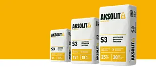 Шпатлевка (шпаклевка) финишная гипсовая AKSOLIT S3
