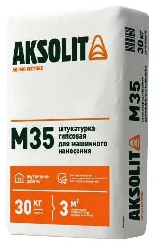 Штукатурка гипсовая для машинного нанесения AKSOLIT M35