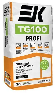 Штукатурка гипсовая легкая машинного и ручного нанесения ЕК TG100 30 кг мешок ЕК Кемикал