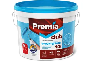 Структурная краска PREMIA CLUB база А, ведро 9 л О03918