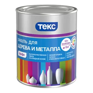 Текс Профи эмаль для дерева и металла универсальная полуматовая 0,9 л