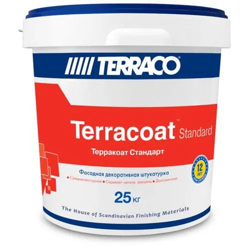 Terraco Standart / Террако Стандарт среднетекстурная эластичная декоративная штукатурка 25 кг